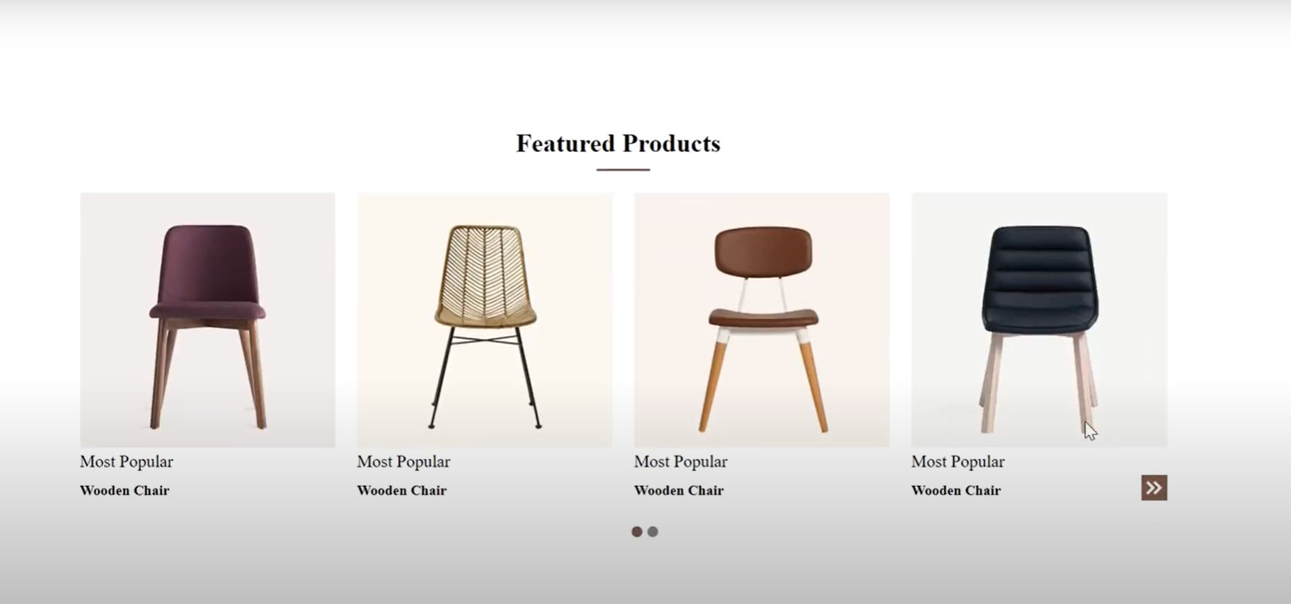 Website for a furniture company